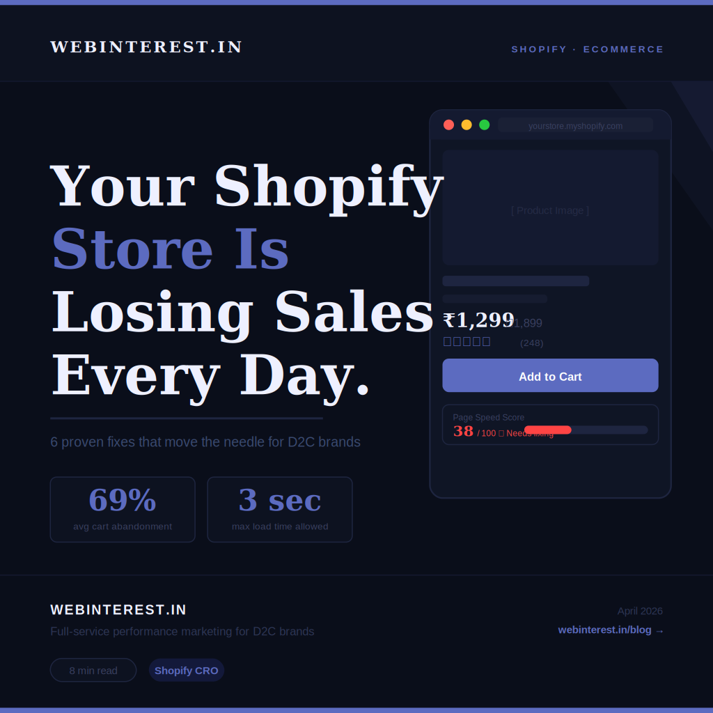 Your Shopify Store Is Losing Sales Every Day — 6 Fixes That Actually Move the Needle