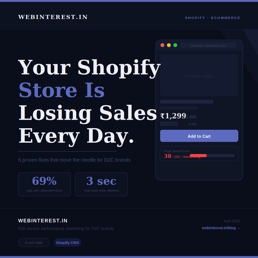 Your Shopify Store Is Losing Sales Every Day — 6 Fixes That Actually Move the Needle