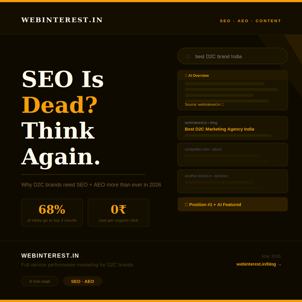 SEO Is Dead? Think Again — Why Indian D2C Brands Need SEO + AEO More Than Ever